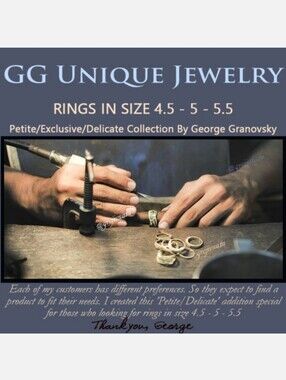 Rings Size 4.5/5/5.5/6/6.5  AUTHENTIC HANDMADE Silversmith GG Petite Collection